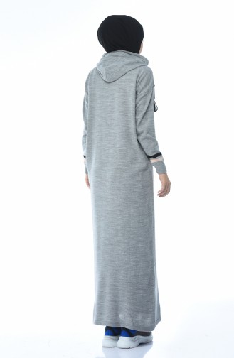 Tricot Hooded Dress Gray 8029-04