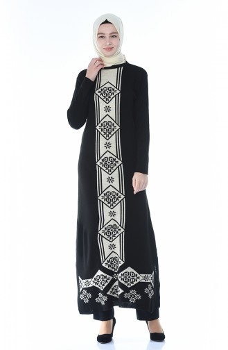 Slash Tricot Long Tunic Black 0700-01