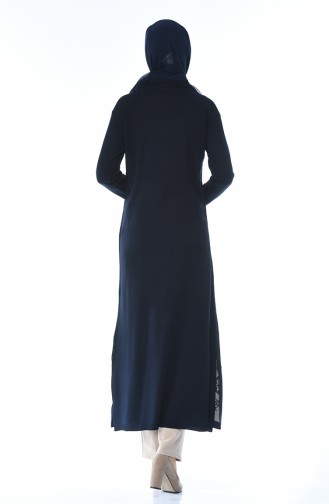 Slash Tricot Long Tunic Navy blue 0700-02