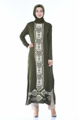 Slash Tricot Long Tunic Khaki 0700-04