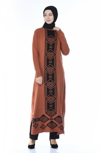 Slash Tricot Long Tunic Brick 0700-05