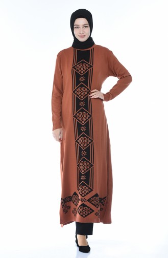 Slash Tricot Long Tunic Brick 0700-05