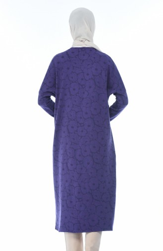 Patterned Long Tunic Purple 7942-01