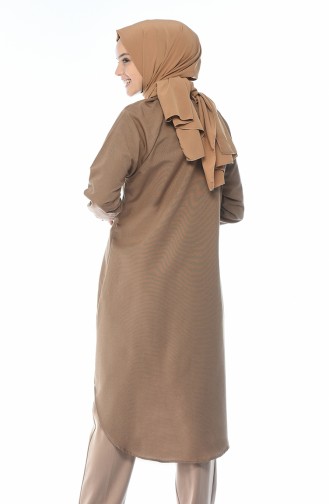 Raglan Buttoned Tunic 3166-08 Camel 3166-08