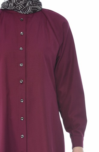 Reglan Kol Düğmeli Tunik 3166-05 Mürdüm