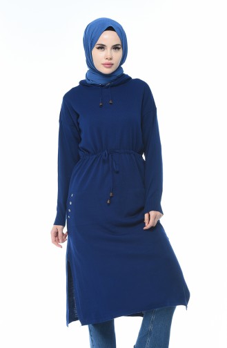 Tricot Thin Hooded Tunic Blue 8006-01