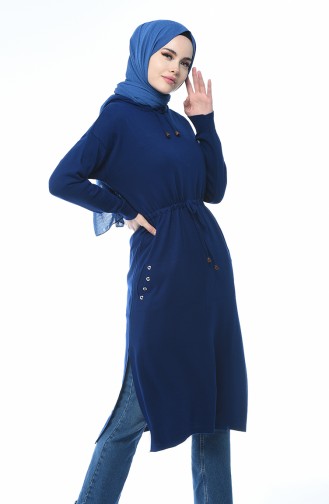 Tricot Thin Hooded Tunic Blue 8006-01