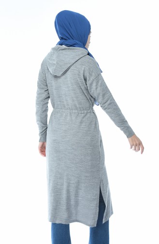 Tricot Thin Hooded Tunic Gray 8006-02