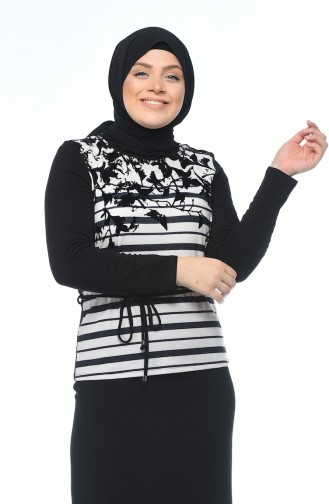 Blouse a Motifs 8K6803343-05 Noir 8K6803343-05