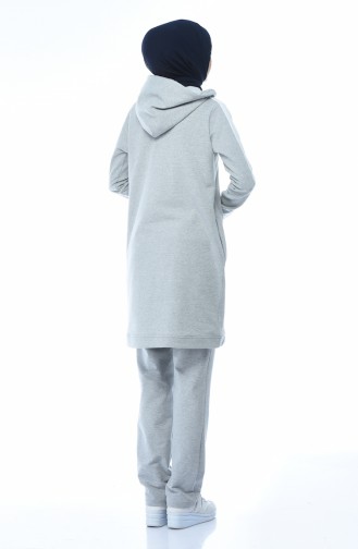 Ensemble Survêtement Imprimé 7014-04 Gris 7014-04