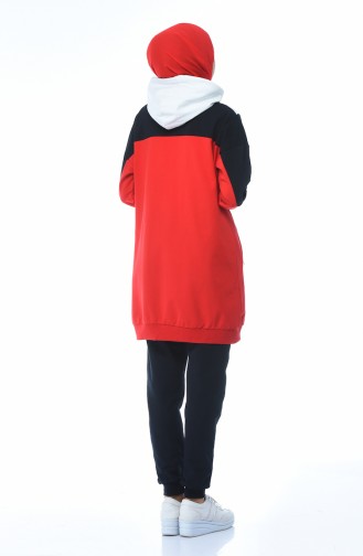 Ensemble Survêtement a Capuche 3481-02 Bleu Marine Rouge 3481-02