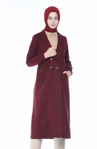 معطف طويل أحمر كلاريت 5494-05