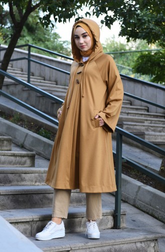 Reglan Sleeve Hooded Cape Mustard 8034-02