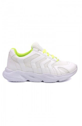 Letoon Unısex Spor Ayakkabı 2651-01 Beyaz Neon Yeşil