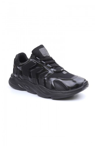 Letoon Unısex Spor Ayakkabı 2651-02 Siyah Siyah Rugan