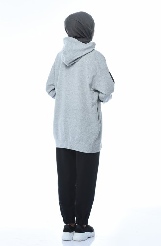 Hooded Tracksuit Set Gray 0744-01