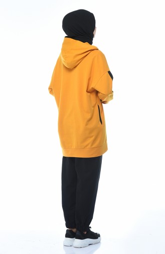 Hooded Tracksuit Set Mustard 0744-02