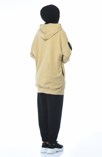 Hooded Tracksuit Set Beige 0744-03