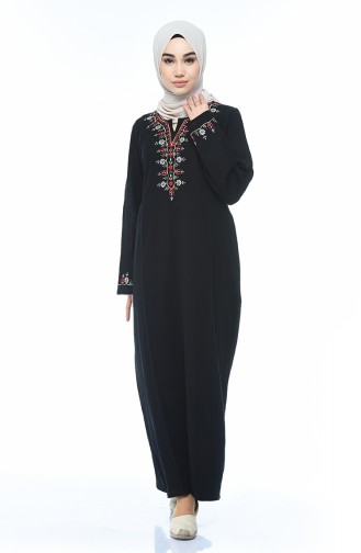 Embroidered Dress Black 0074-02