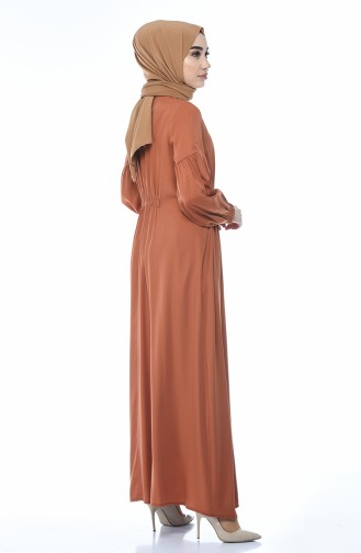 Handle Elastic Straight Dress Brown Tobacco 8003-01