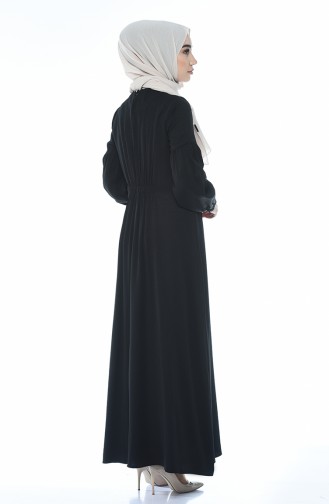 Schwarz Hijab Kleider 8003-04