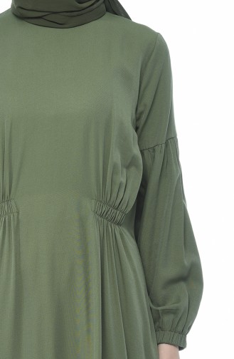 Handle Elastic Straight Dress Khaki 8003-05