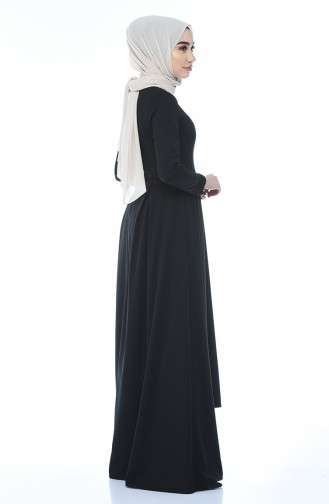 A Pile Elbise 1955-02 Siyah