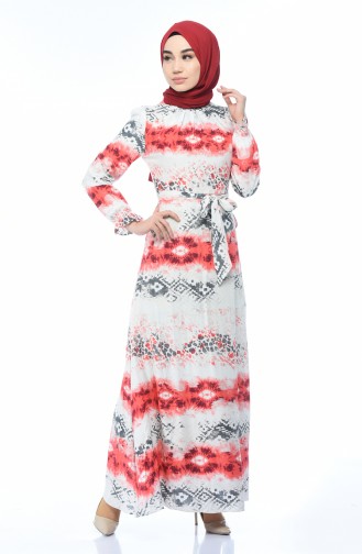 Robe Coton a Motifs 60059-02 Ecru Rose 60059-02