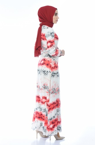 Robe Coton a Motifs 60059-02 Ecru Rose 60059-02