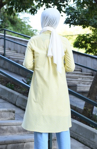 Buttoned plaid Tunic Yellow 8017-06