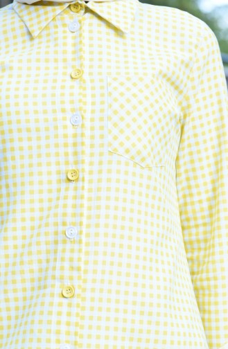 Buttoned plaid Tunic Yellow 8017-06