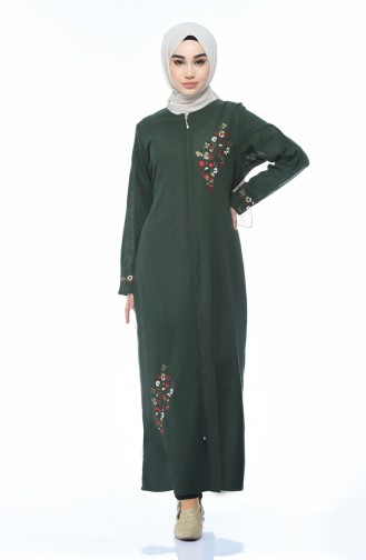 Zippered Abaya Khaki 0606-03