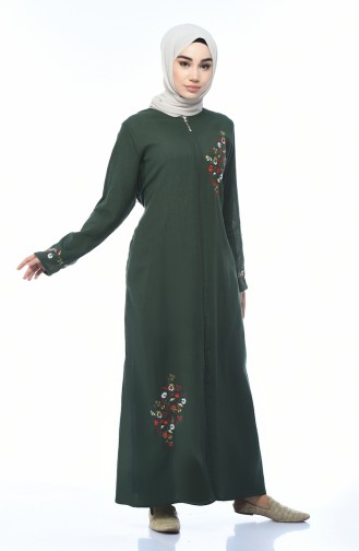 Şile Bezi Fermuarlı Ferace 0606-03 Haki