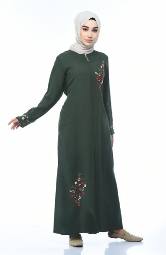 Zippered Abaya Khaki 0606-03