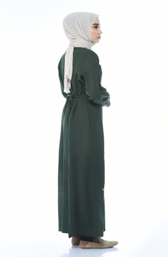 Zippered Abaya Khaki 0606-03