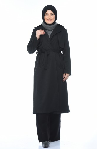 Big Size Belted Cape Black 7108-02