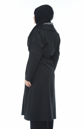 Big Size Belted Cape Black 7108-02