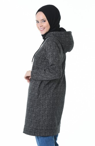 Kapüşonlu Kışlık Sweatshirt 9146A-01 Siyah