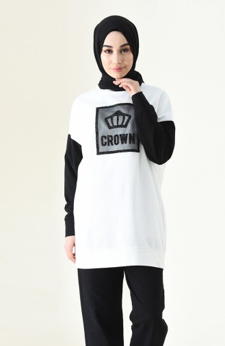 Simli Sweatshirt 0746-04 Ekru 0746-04