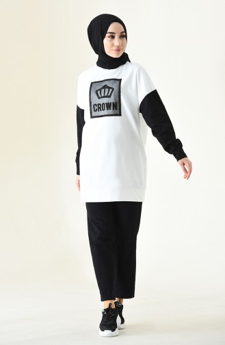 Simli Sweatshirt 0746-04 Ekru 0746-04
