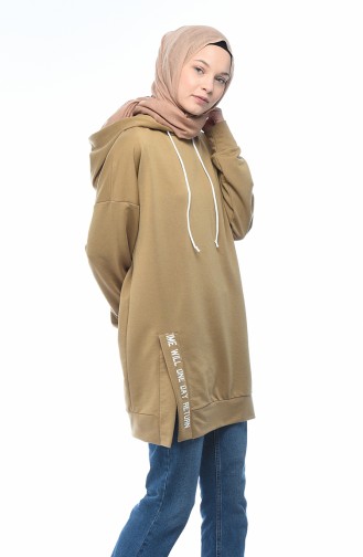 Kapüşonlu Sweatshirt 0768-02 Sütlü kahve 0768-02