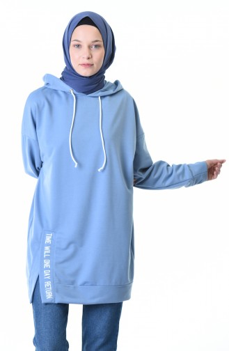 Sweatshirt a Capuche 0768-03 Bleu 0768-03