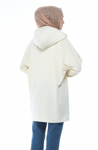 Sweatshirt a Capuche 0772-01 Creme 0772-01