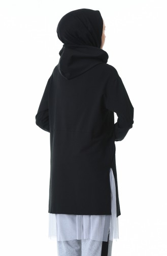 Hooded Tracksuit Set Black Gray 0307-01