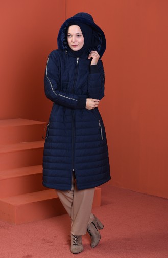 Belted Lined Coat Navy Blue 511419-01