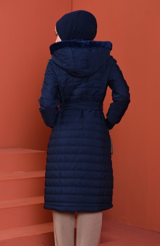 Belted Lined Coat Navy Blue 511419-01