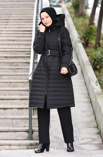 Belted Lined Coat Black 511419-03