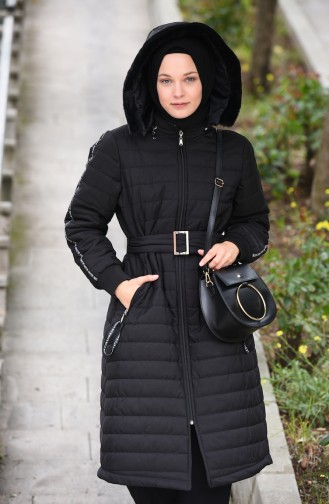 Belted Lined Coat Black 511419-03