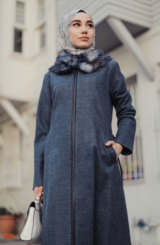 Fur Lined Coat Indigo 35847-01