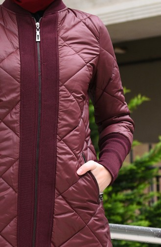 Zippered Quilted Coat Bordeaux 35848-01